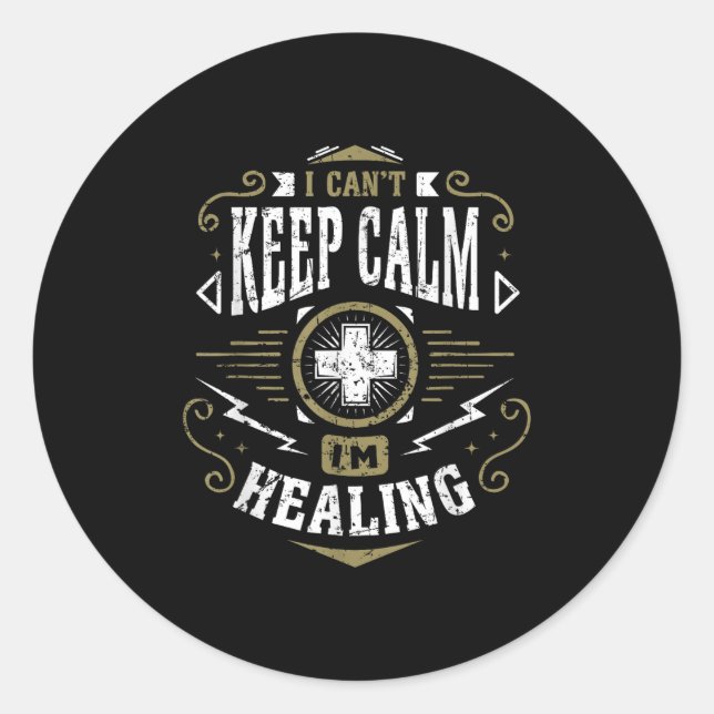 Adesivo Redondo Wow Healer I Can't Keep Calm I'm Gaming  (Frente)