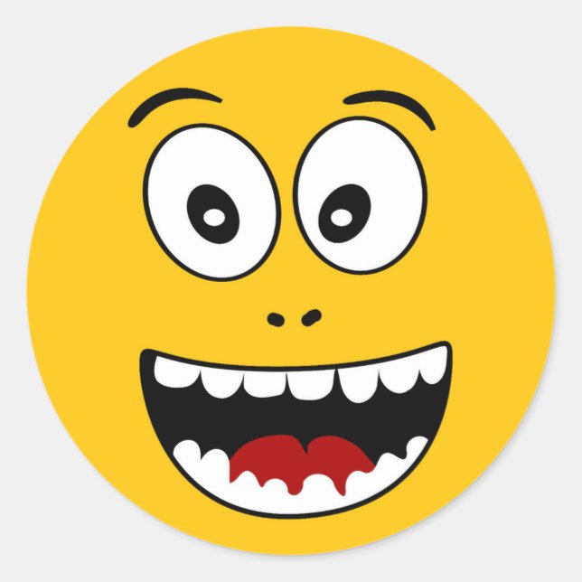 Adesivo Redondo Wow Yellow Emoji (Frente)