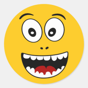 Adesivo Redondo Wow Yellow Emoji