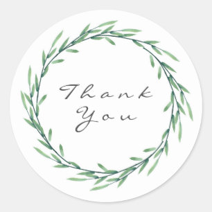 Adesivo Redondo Wreath de Folhas de Água Verde