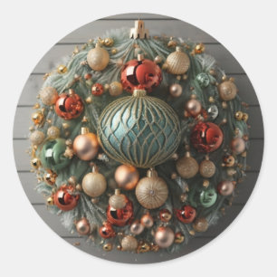 Adesivo Redondo Wreath de Natal Garland