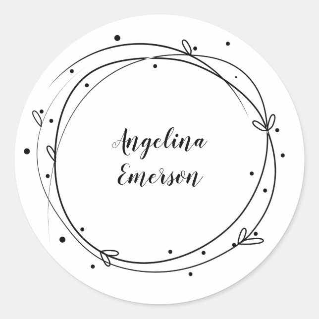 Adesivo Redondo Wreath Feminina (Frente)