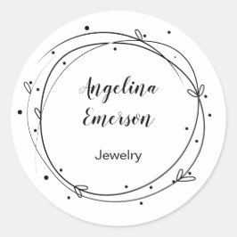 Adesivo Redondo Wreath Feminine Handmade Jewelry