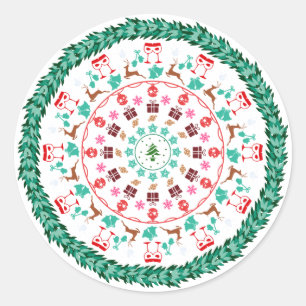 Adesivo Redondo Wreath Natal