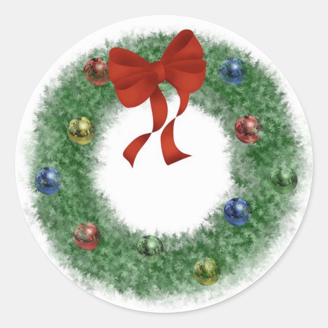 Adesivo Redondo Wreath Natal (Frente)