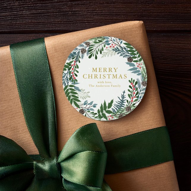Adesivo Redondo Wreath Natal (Criador carregado)