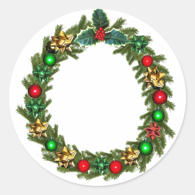Adesivo Redondo Wreath Natal (Frente)