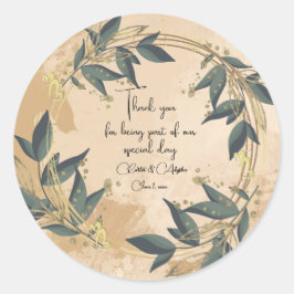 Adesivo Redondo Wreath Olive Personalizada