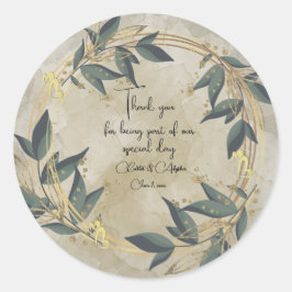 Adesivo Redondo Wreath Olive Personalizada