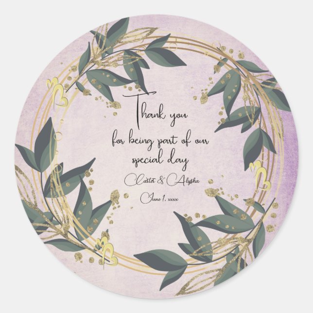 Adesivo Redondo Wreath Olive Personalizada (Frente)