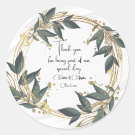 Adesivo Redondo Wreath Olive Personalizada