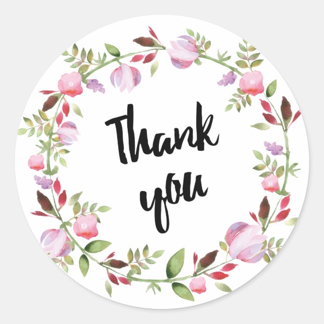 Adesivo Redondo Wreath Watercolor (Frente)