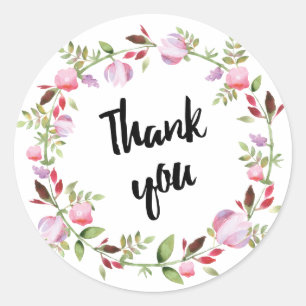 Adesivo Redondo Wreath Watercolor