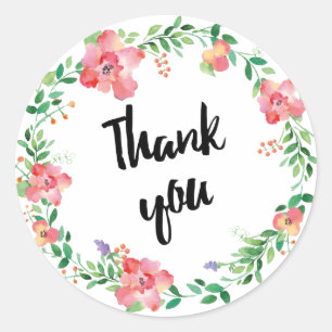 Adesivo Redondo Wreath Watercolor