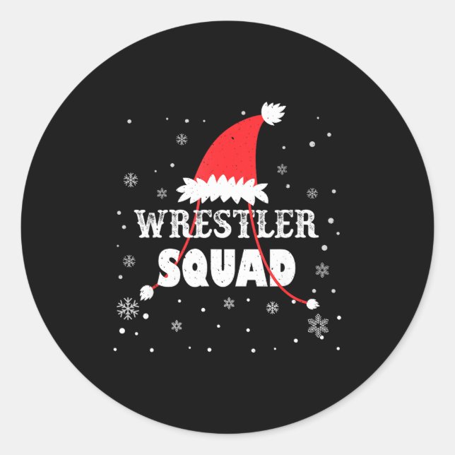 Adesivo Redondo Wrestler Squad Christmas Wrestling Matching Xmas  (Frente)