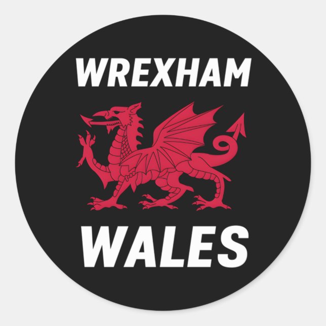 Adesivo Redondo Wrexham Wales Flag (Frente)