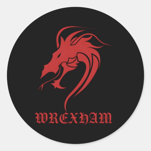 Adesivo Redondo Wrexham Wales Welsh Wrexham (Frente)
