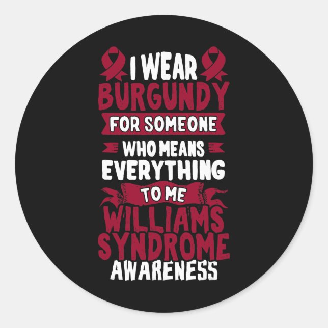 Adesivo Redondo Ws - Sensibilização para a Síndrome Williams (Frente)