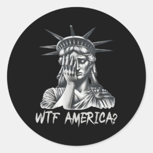 Adesivo Redondo Wtf America_ Anti-trump Política E Democracia