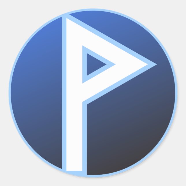 Adesivo Redondo Wunjo Wynn Rune (Frente)