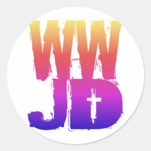 Adesivo Redondo WWJD o que Jesus faria