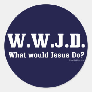Adesivo Redondo WWJD? Que Jesus faria?