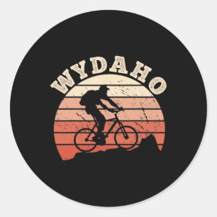 Adesivo Redondo Wydaho Wyoming Idaho Ciclismo de Montanha Ciclista