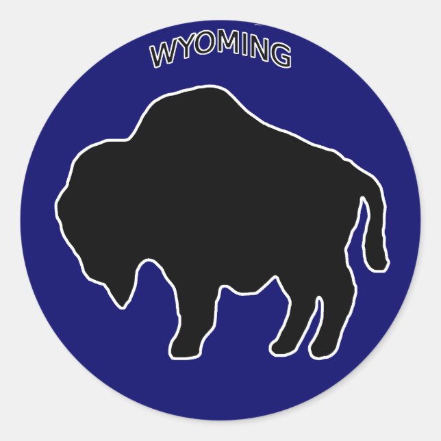 Adesivo Redondo Wyoming Buffalo Sticker (Frente)