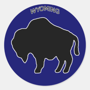 Adesivo Redondo Wyoming Buffalo Sticker