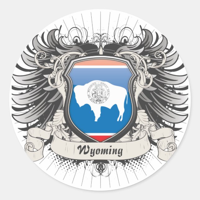 Adesivo Redondo Wyoming Crest (Frente)