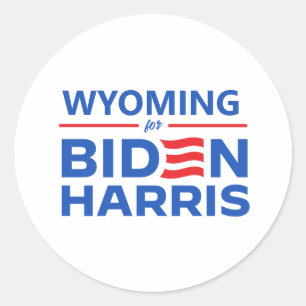 Adesivo Redondo Wyoming para Biden Harris