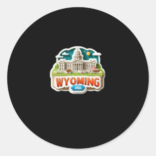 Adesivo Redondo Wyoming Sticker