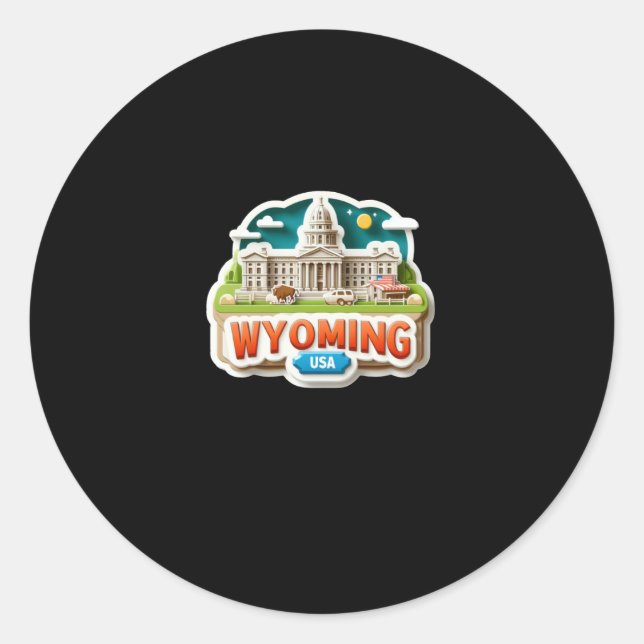 Adesivo Redondo Wyoming Sticker (Frente)