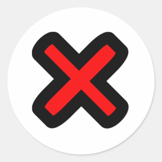 Adesivo Redondo X marca o ponto (Frente)