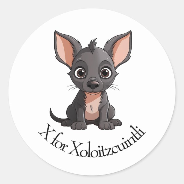 Adesivo Redondo X para Xoloitzcuintli (Frente)