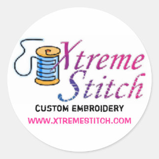 Adesivo Redondo x stitch, bordado personalizado, WWW.XTREMESTITCH.