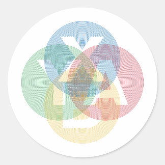 Adesivo Redondo XABY colorido