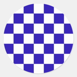 Adesivo Redondo Xadrez azul profundo 