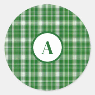 Adesivo Redondo Xadrez branca e verde moderna