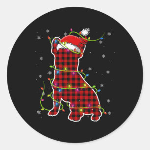 Adesivo Redondo Xadrez Buffalo Bulldog Papais noeis de Natal