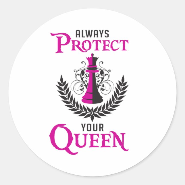 Adesivo Redondo Xadrez Conselho Xadrez Rainha Xadrez Conselho Engr (Frente)