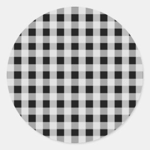 Adesivo Redondo Xadrez de Buffalo Preto e Branco