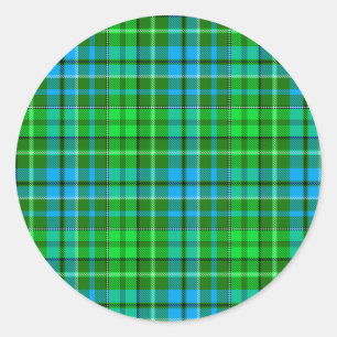 Adesivo Redondo Xadrez Escocês Verde Azul e Verde