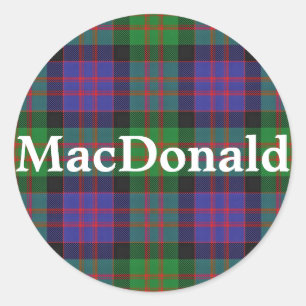Adesivo Redondo Xadrez Escocesa Clan MacDonald Tartan