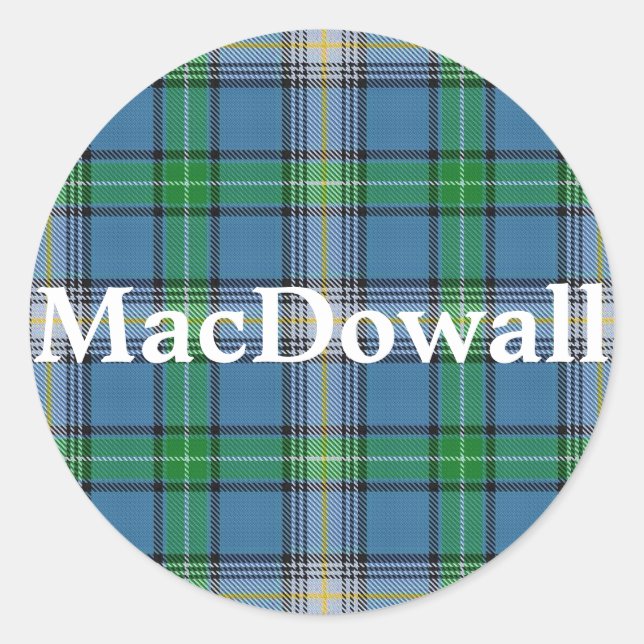 Adesivo Redondo Xadrez Escocesa Clan MacDowall Tartan (Frente)