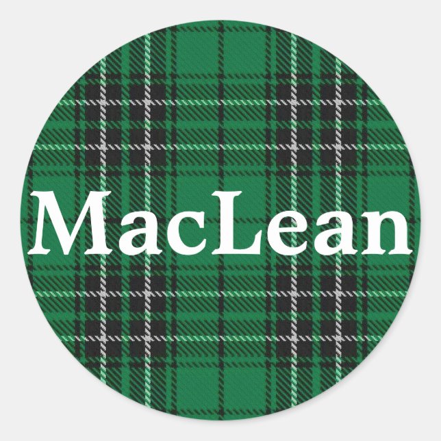 Adesivo Redondo Xadrez Escocesa Clan MacLean Tartan (Frente)