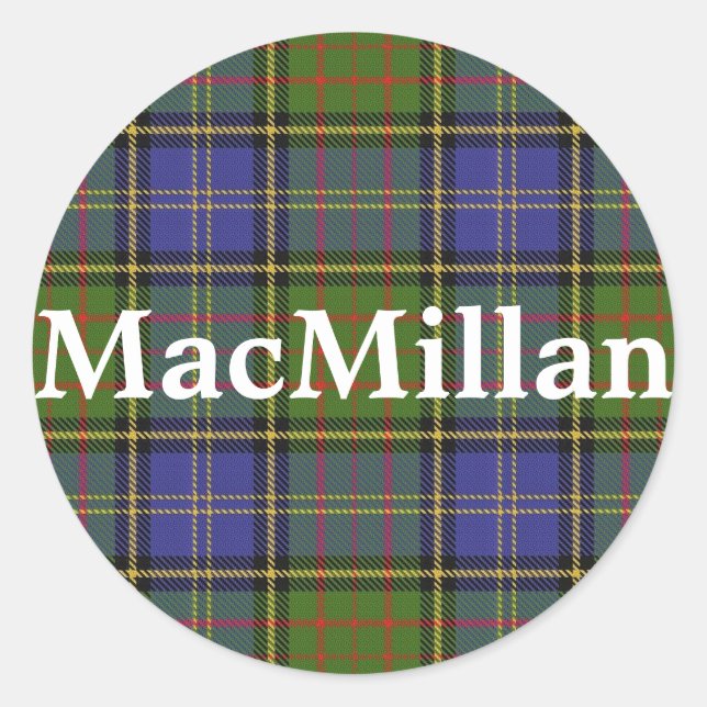 Adesivo Redondo Xadrez Escocesa Clan MacMillan Tartan (Frente)