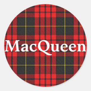 Adesivo Redondo Xadrez Escocesa Clan MacQueen Tartan