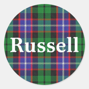 Adesivo Redondo Xadrez escocesa Clan Russell Tartan