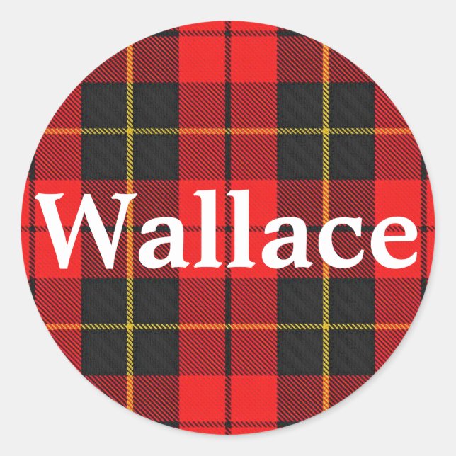 Adesivo Redondo Xadrez escocesa Clan Wallace Tartan (Frente)